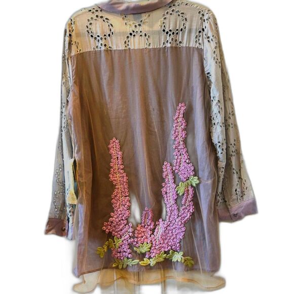Aratta Silent Journey Embroidered Floral Blouse - Size - Large - NWT - Picture 1 of 5